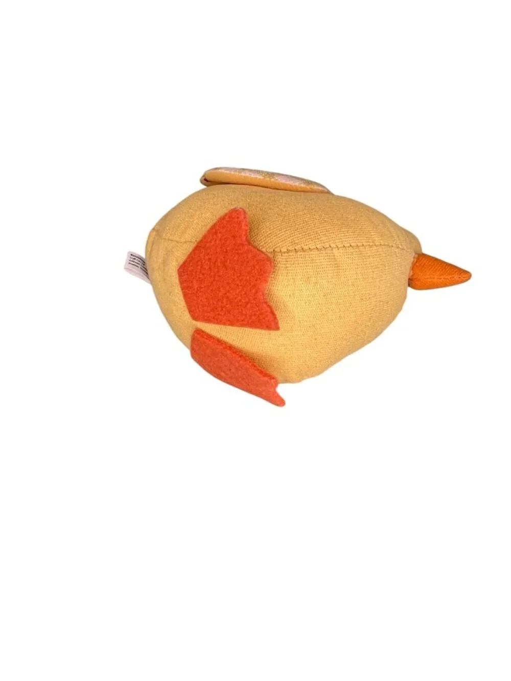 Yellow Duck Plush Toy With Gingham Wings & Orange Felt Beak And Feet Soft & Ligh